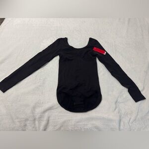 Spanx Very Black Long Sleeve Body Suit Size S